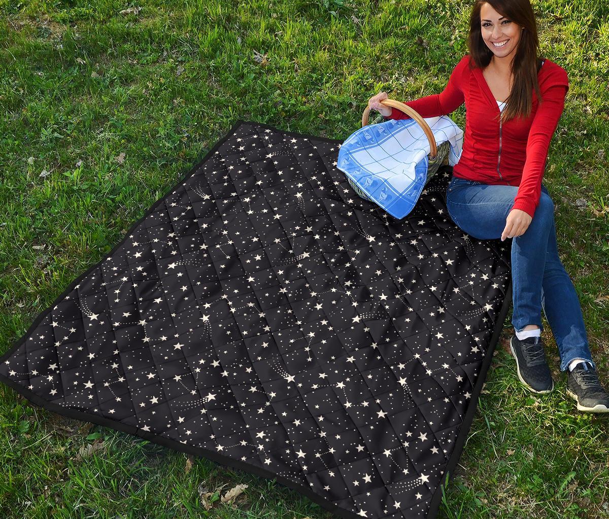 Constellation Star Print Pattern Quilt-grizzshop