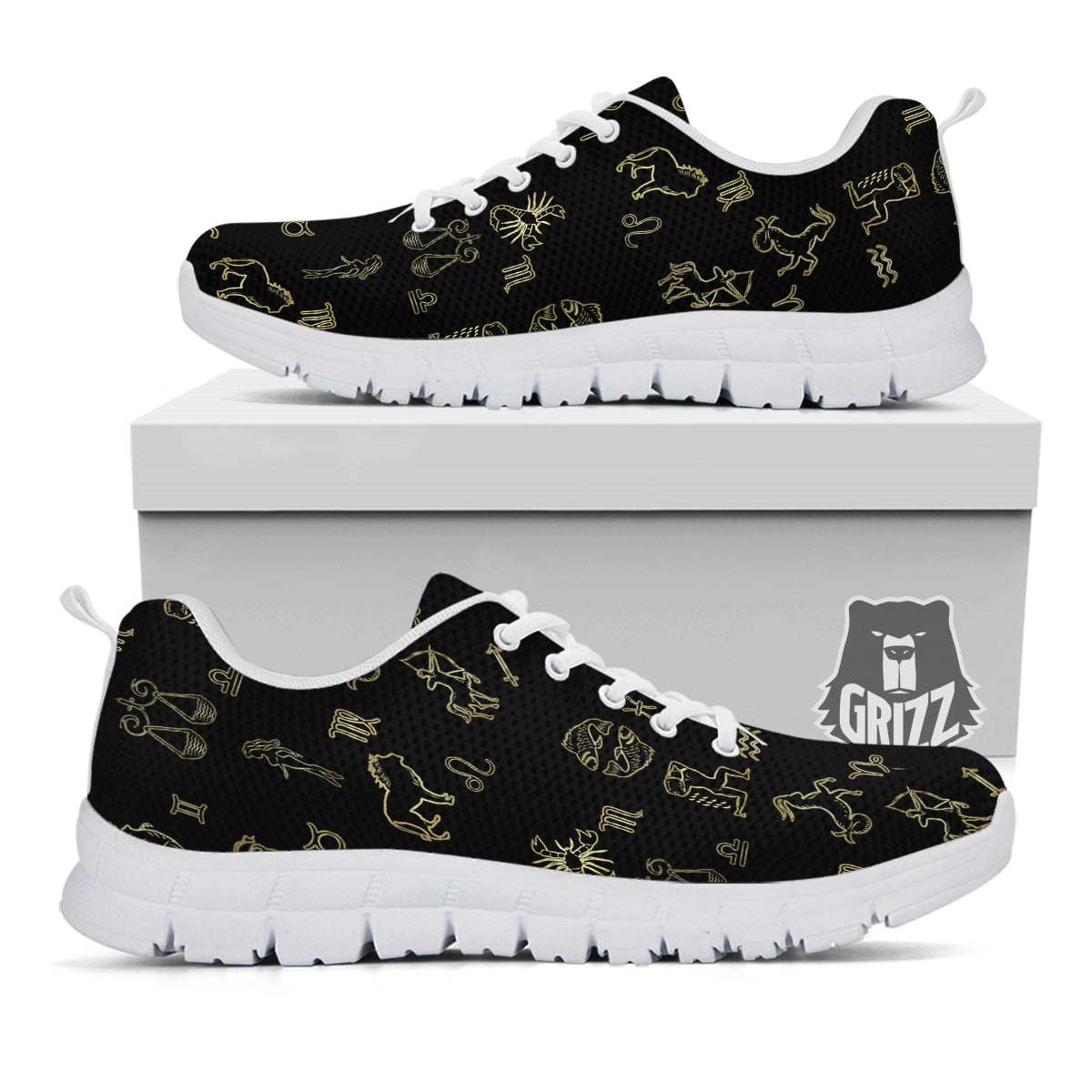 Constellation Zodiac Print Pattern White Sneaker-grizzshop