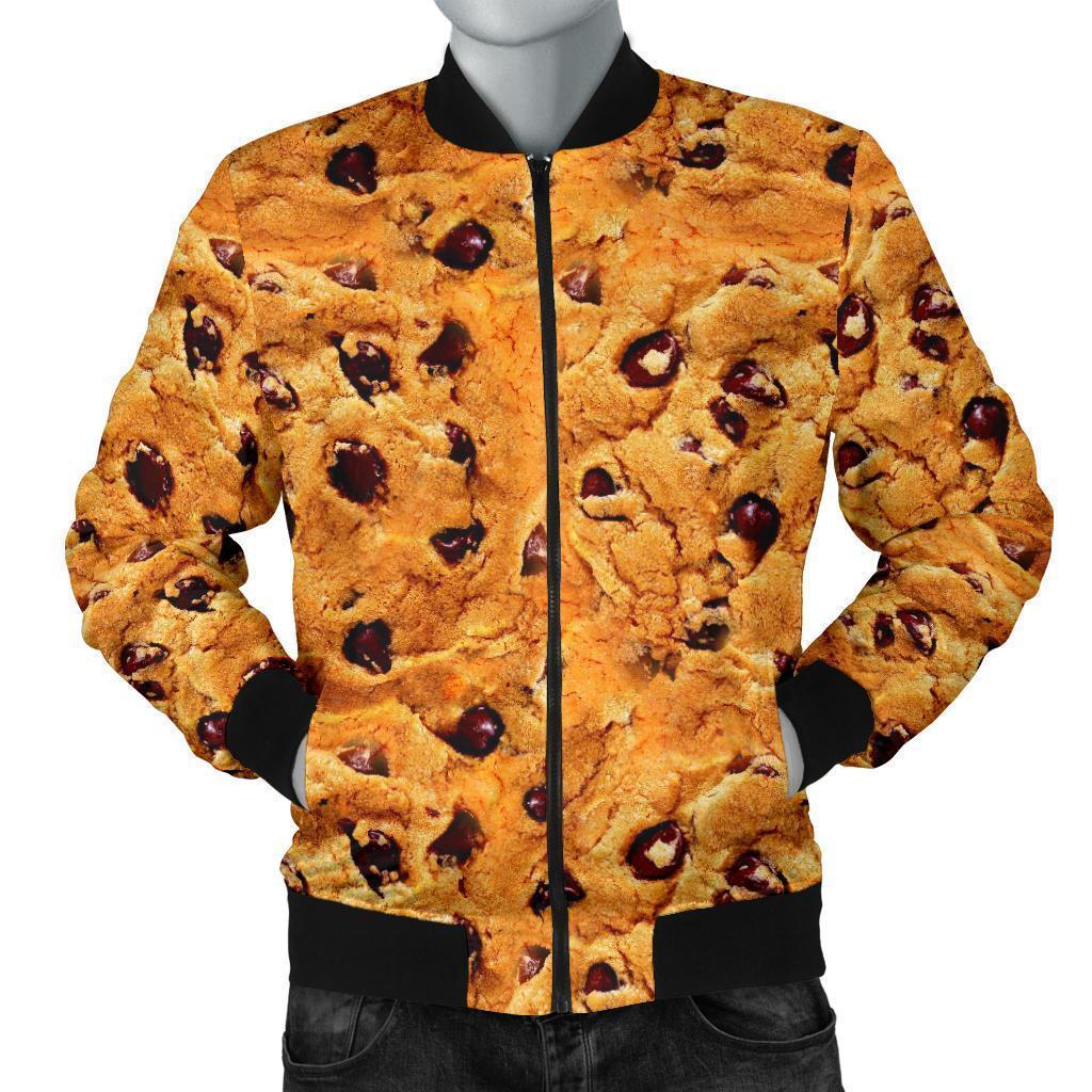 Cookie Biscuit Pattern Print Men's Bomber Jacket-grizzshop