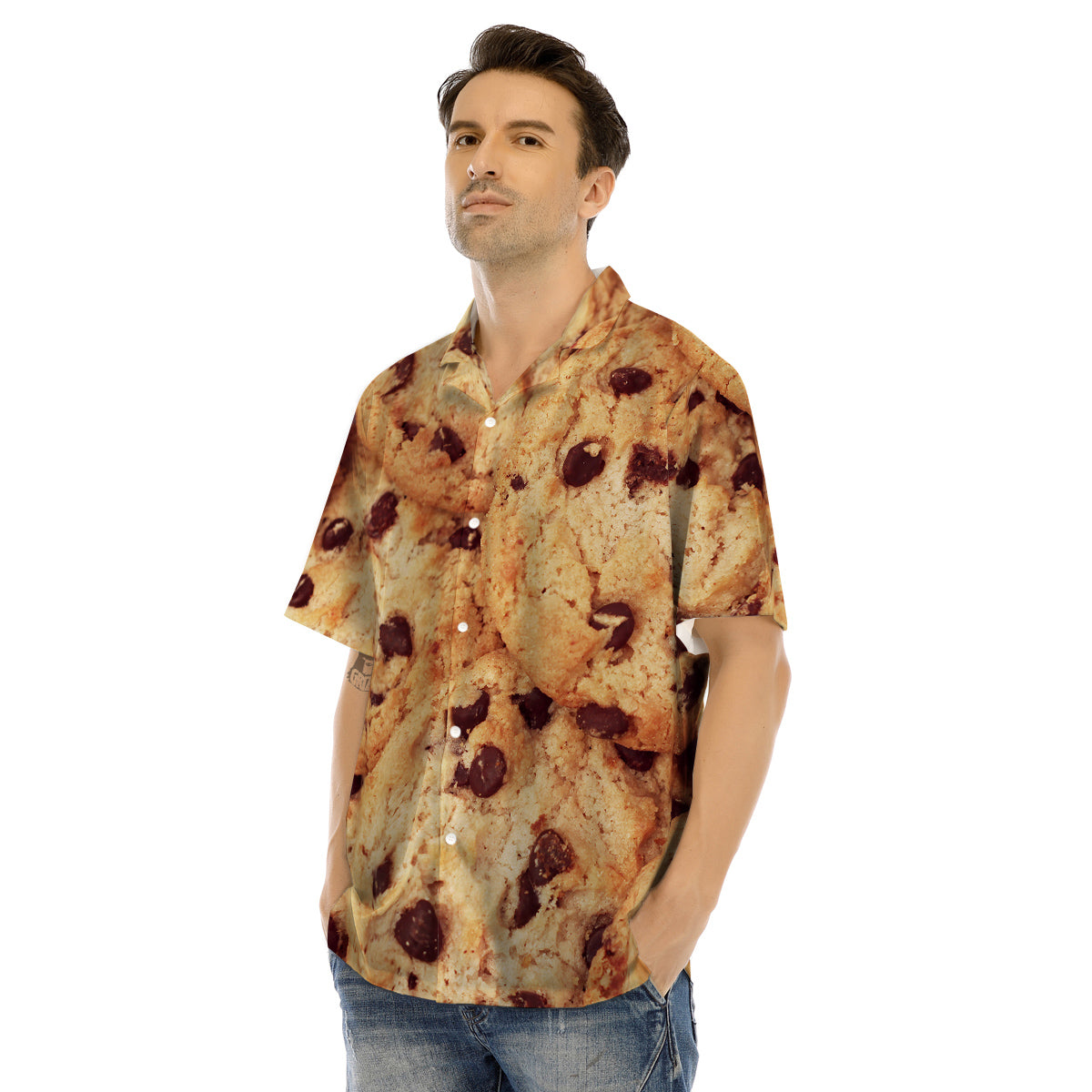 Cookie Chocolate Chip Print Men's Hawaiian Shirt-grizzshop