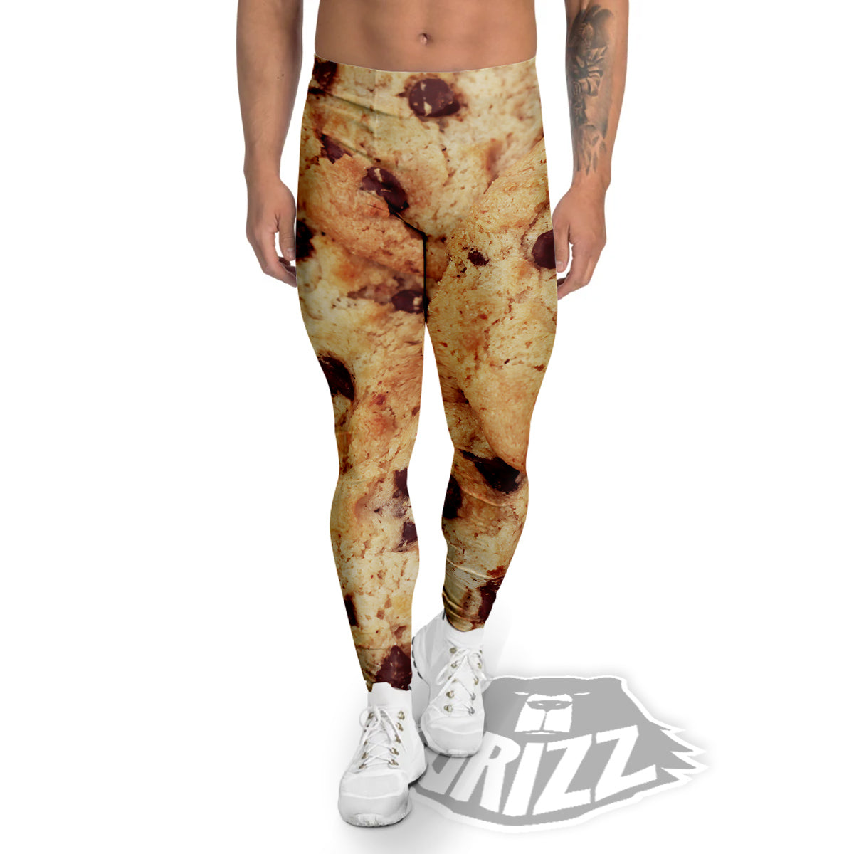 Cookie Chocolate Chip Print Men's Leggings-grizzshop