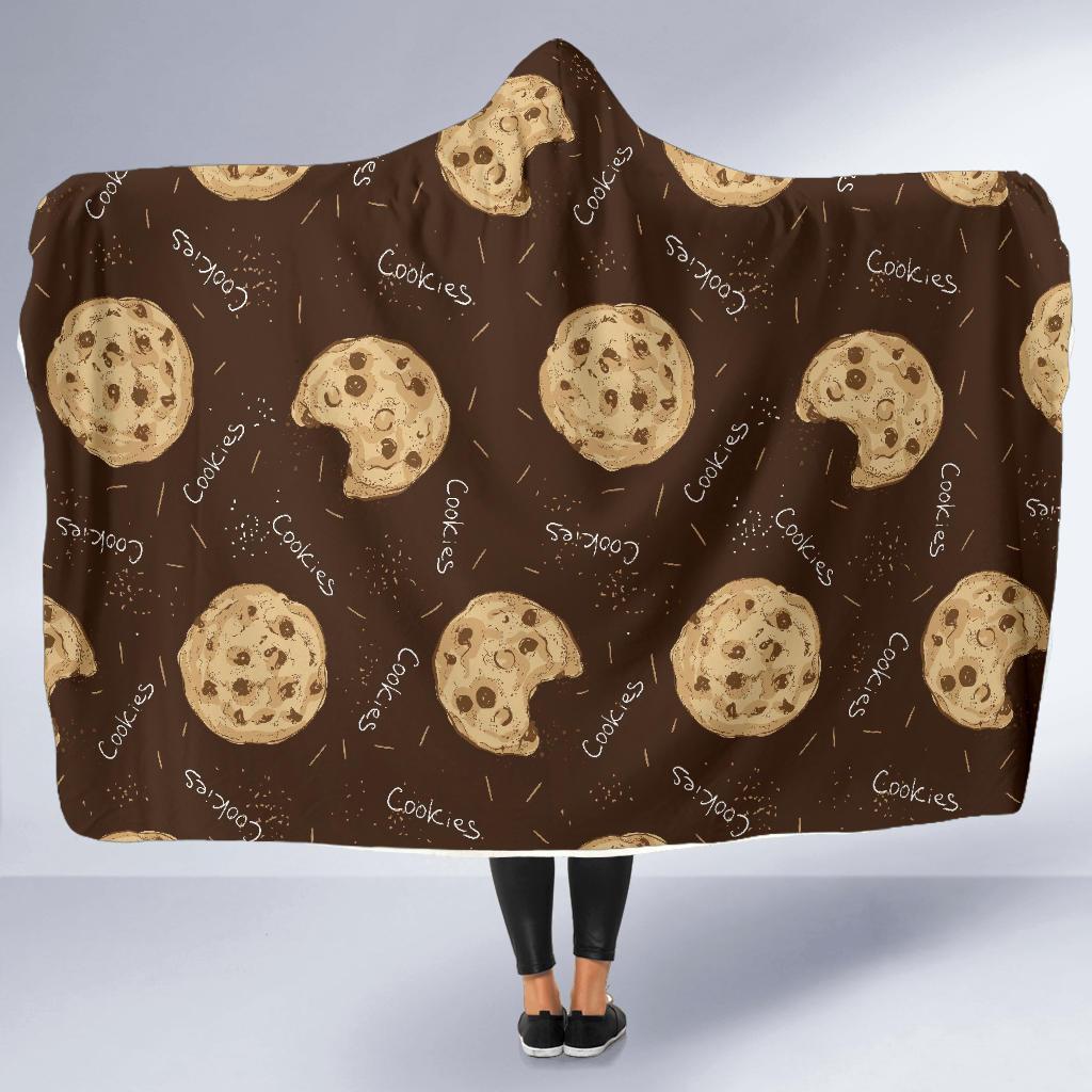 Cookie Pattern Print Hooded Blanket-grizzshop