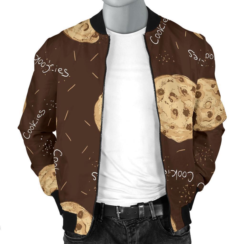 Cookie Pattern Print Men's Bomber Jacket-grizzshop