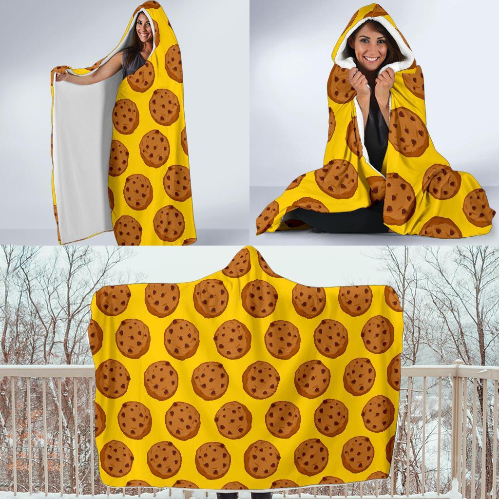 Cookie Print Pattern Hooded Blanket-grizzshop