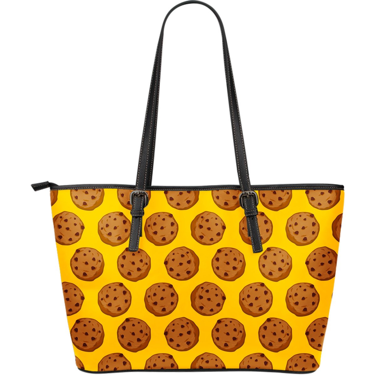 Cookie Print Pattern Leather Tote Bag-grizzshop