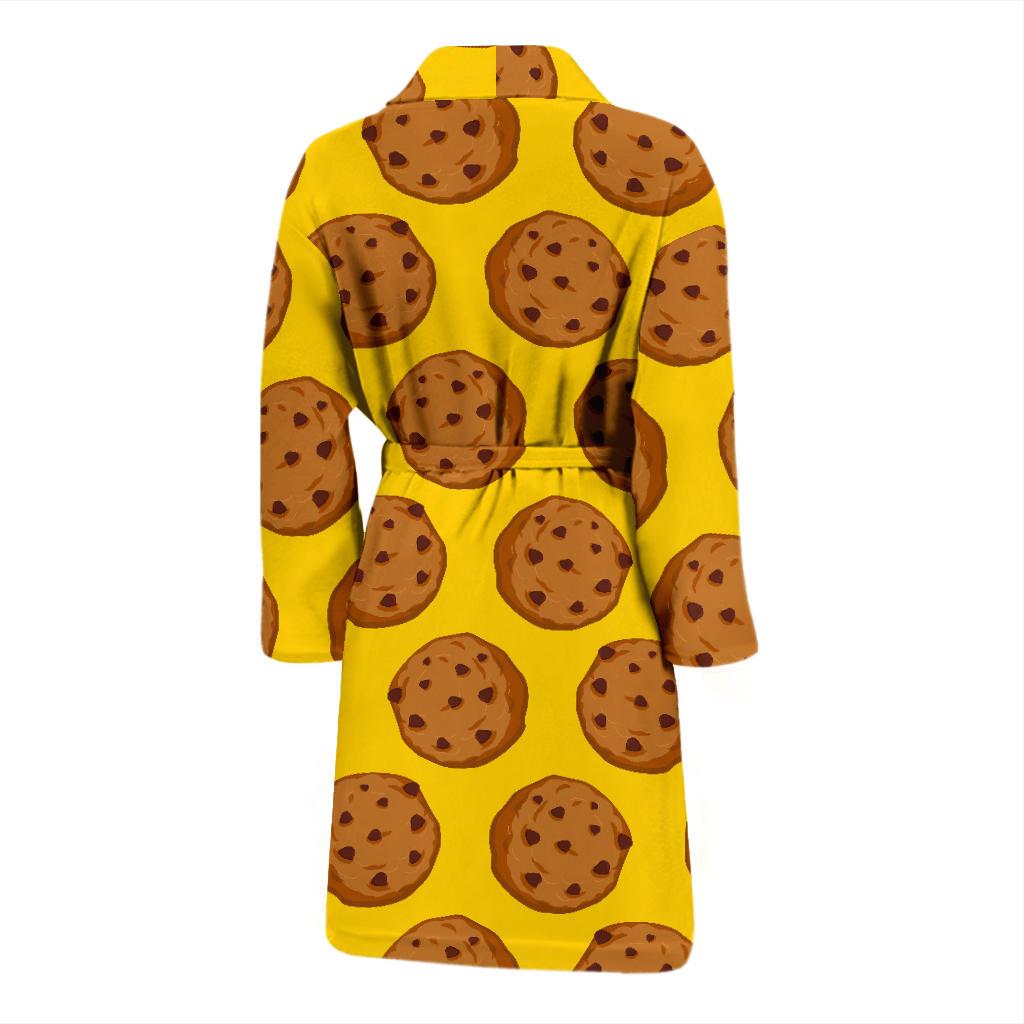 Cookie Print Pattern Men Long Robe-grizzshop