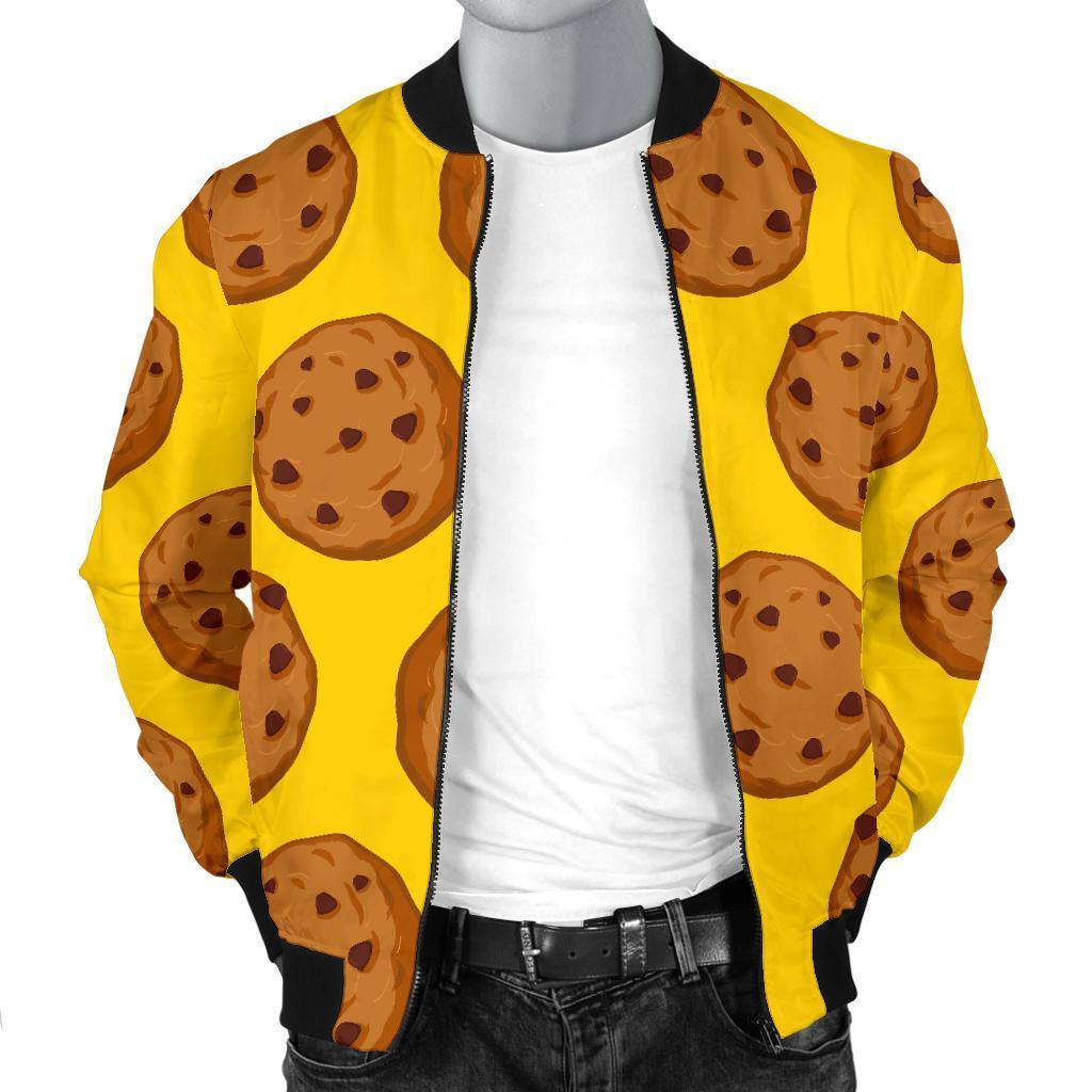 Cookie Print Pattern Men's Bomber Jacket-grizzshop