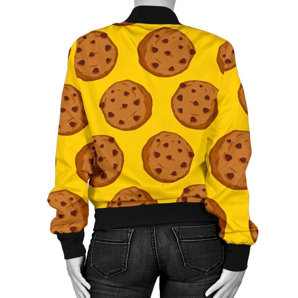 Cookie Print Pattern Women Casual Bomber Jacket-grizzshop