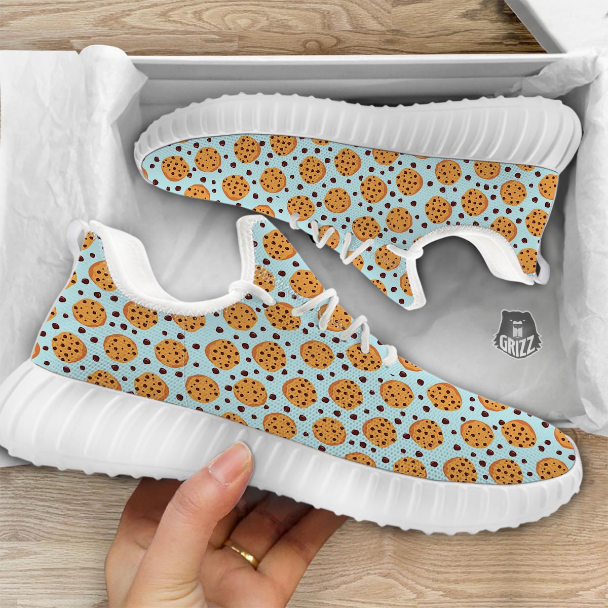 Cookie Sweet Print Pattern White Walking Shoes-grizzshop