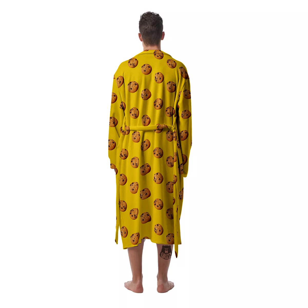 Cookie Yellow Print Pattern Men's Robe-grizzshop