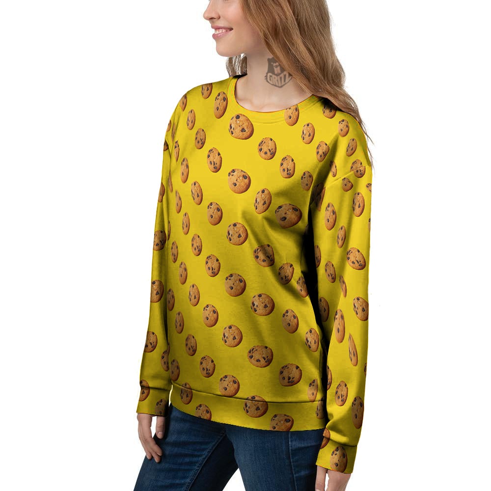 Cookie Yellow Print Pattern Women's Sweatshirt-grizzshop