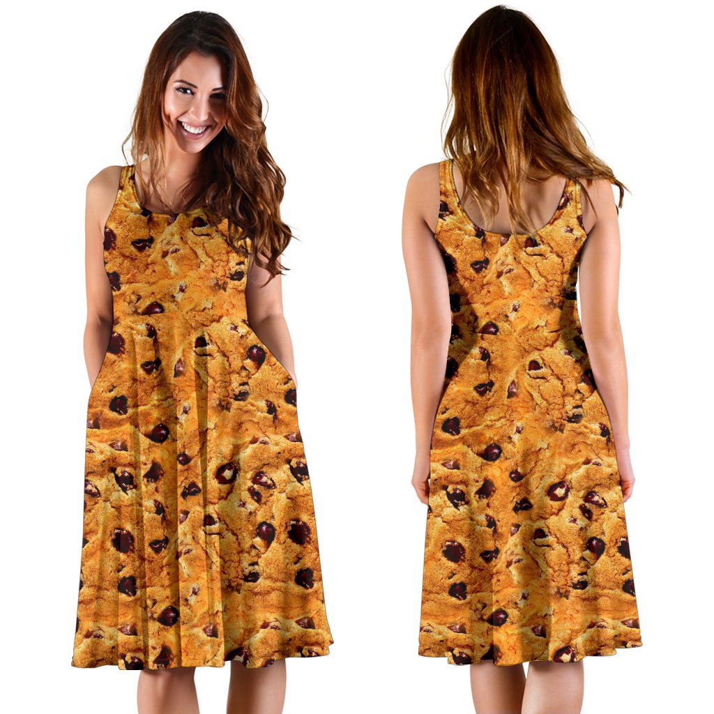 Cookie Biscuit Pattern Print Dress-grizzshop
