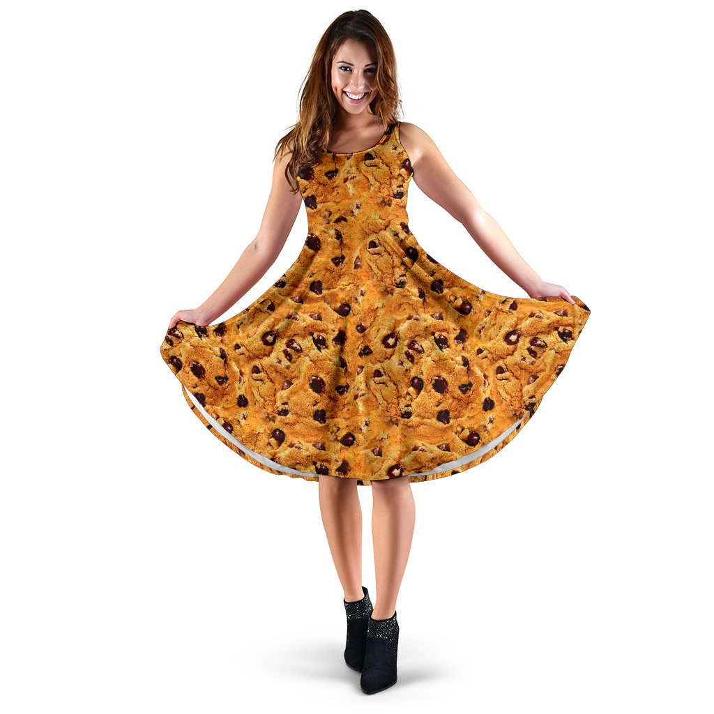 Cookie Biscuit Pattern Print Dress-grizzshop