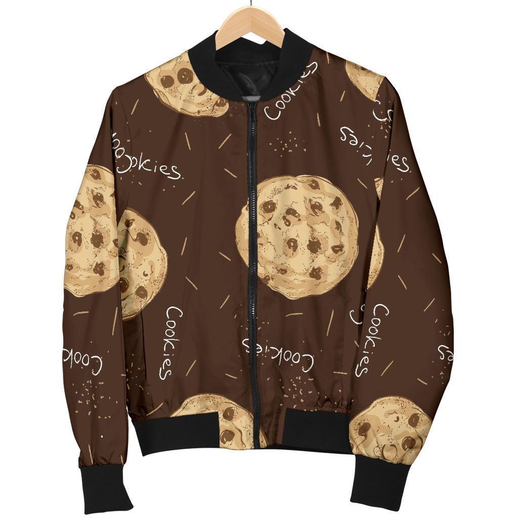 Cookie Pattern Print Women Casual Bomber Jacket-grizzshop