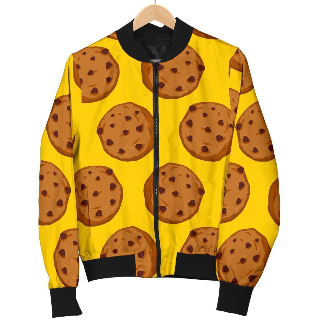 Cookie Print Pattern Women Casual Bomber Jacket-grizzshop