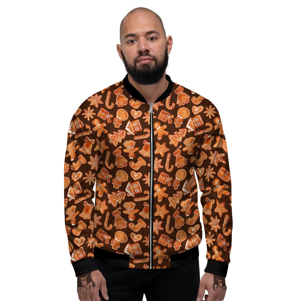 Cookies Gingerbread Print Pattern Men's Bomber Jacket-grizzshop