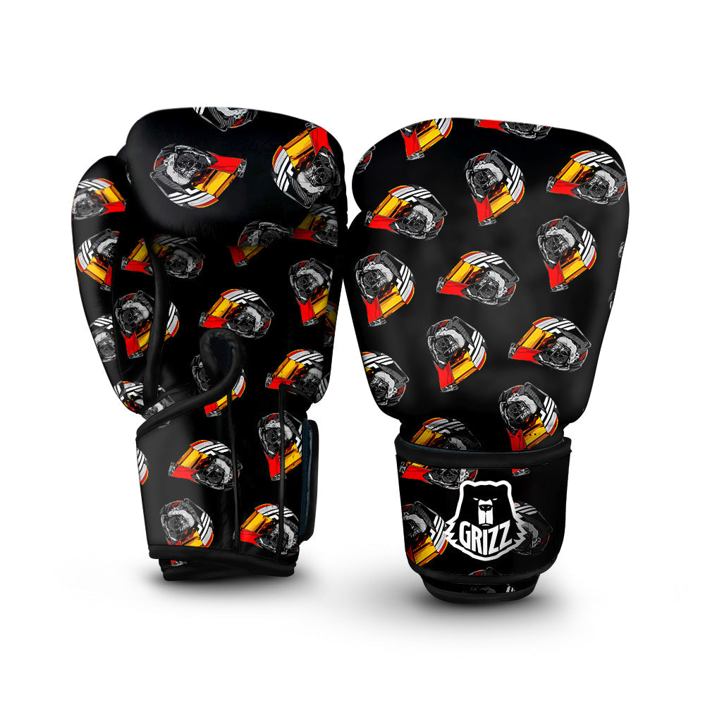 Cool Biker Helmet Print Pattern Boxing Gloves-grizzshop