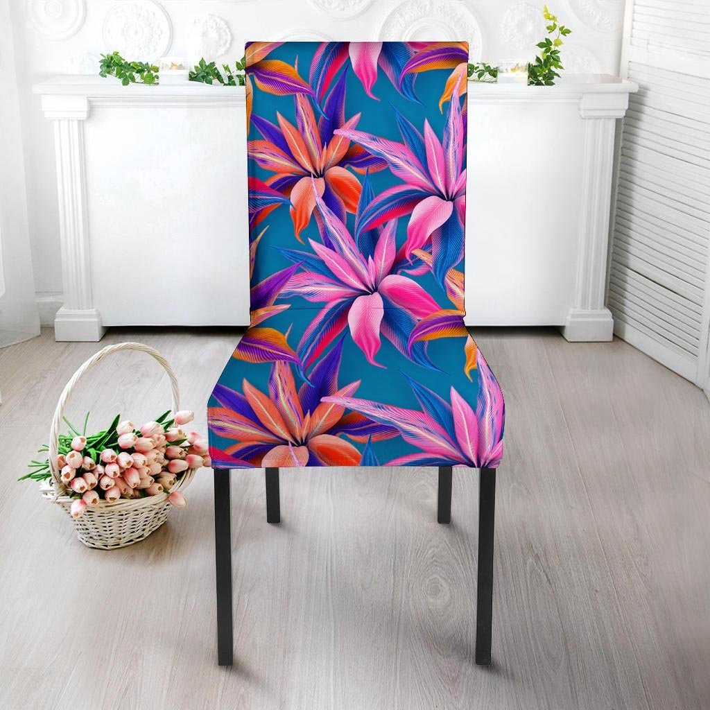 Cordyline Tropical Floral Print Chair Cover-grizzshop