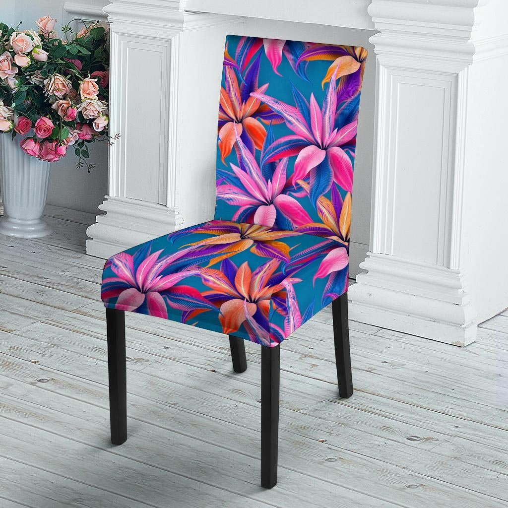 Cordyline Tropical Floral Print Chair Cover-grizzshop