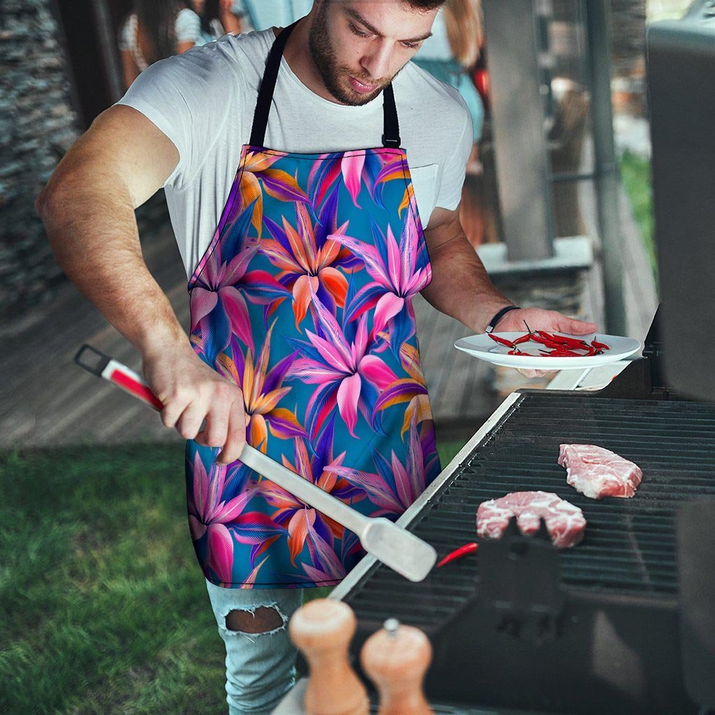 Cordyline Tropical Floral Print Men's Apron-grizzshop