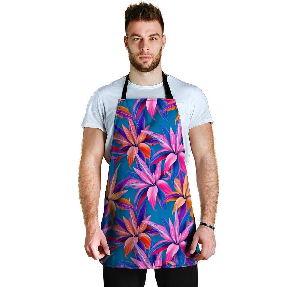 Cordyline Tropical Floral Print Men's Apron-grizzshop
