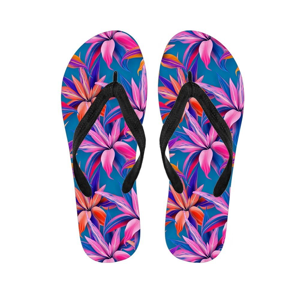 Cordyline Tropical Floral Print Men's Flip Flops-grizzshop