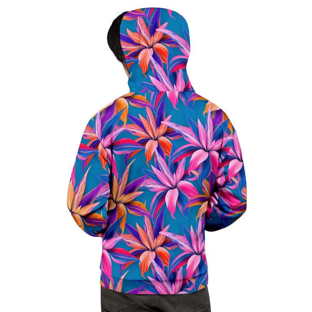 Cordyline Tropical Floral Print Men's Hoodie-grizzshop