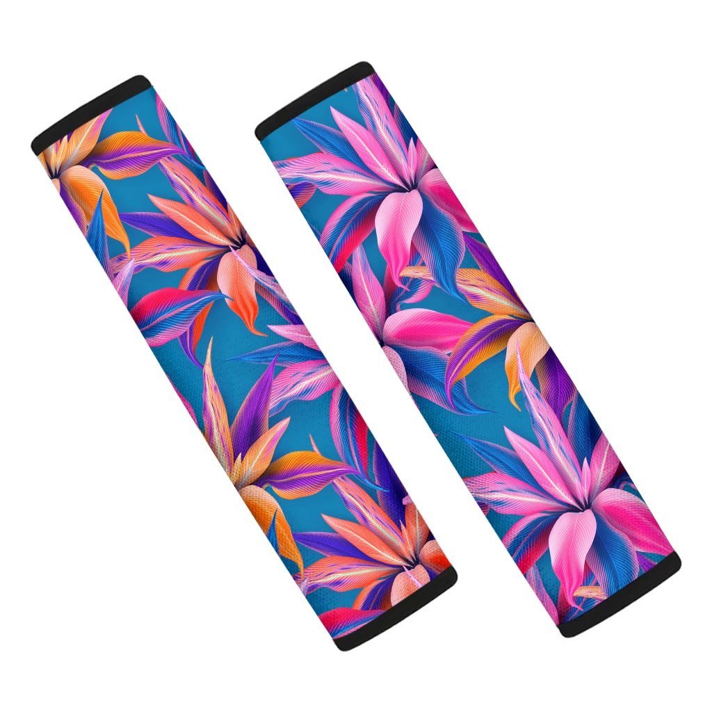 Cordyline Tropical Floral Print Seat Belt Cover-grizzshop