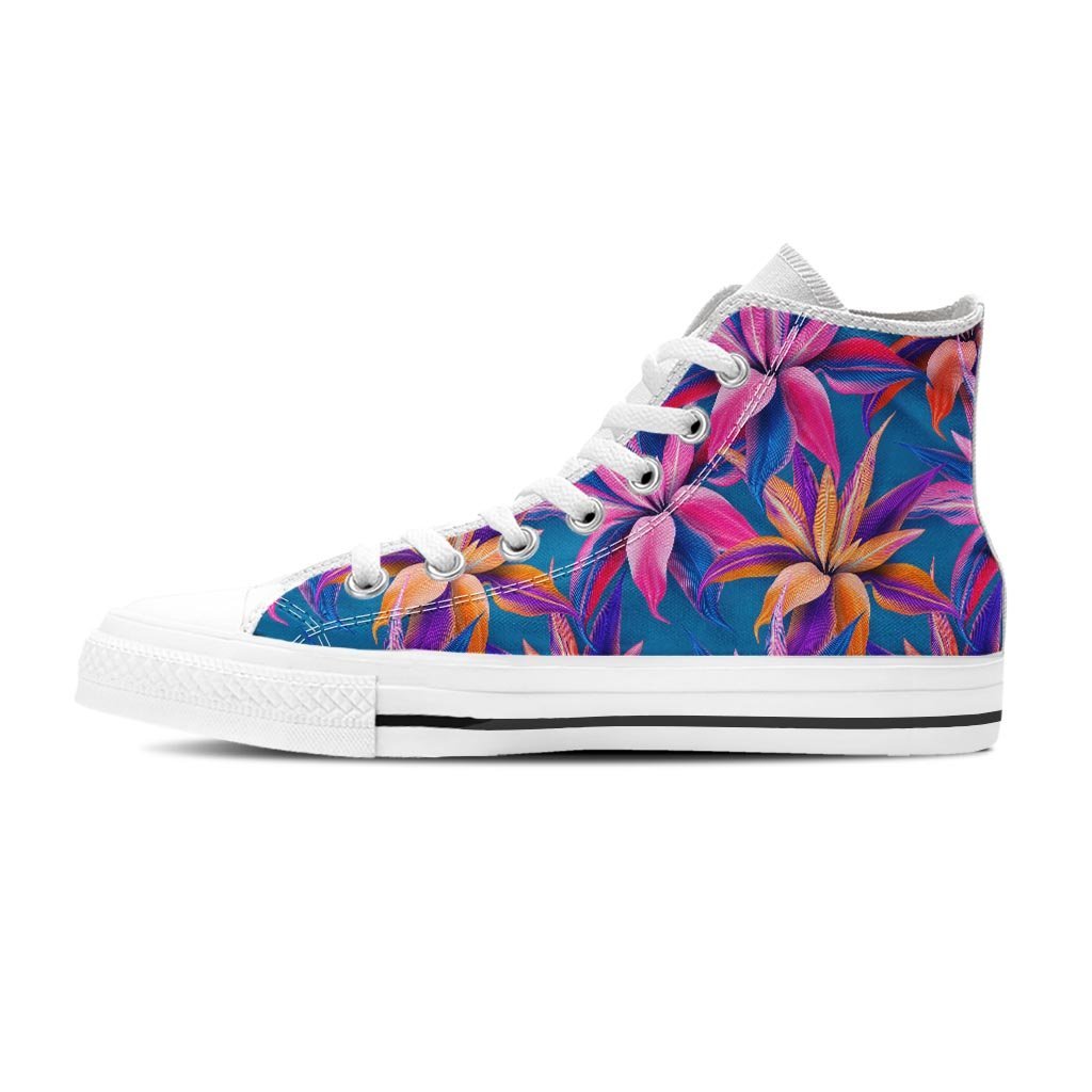 Cordyline Tropical Floral Print Women's High Top Shoes-grizzshop
