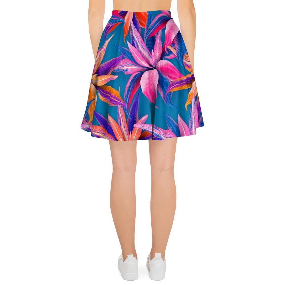 Cordyline Tropical Floral Print Women's Skirt-grizzshop