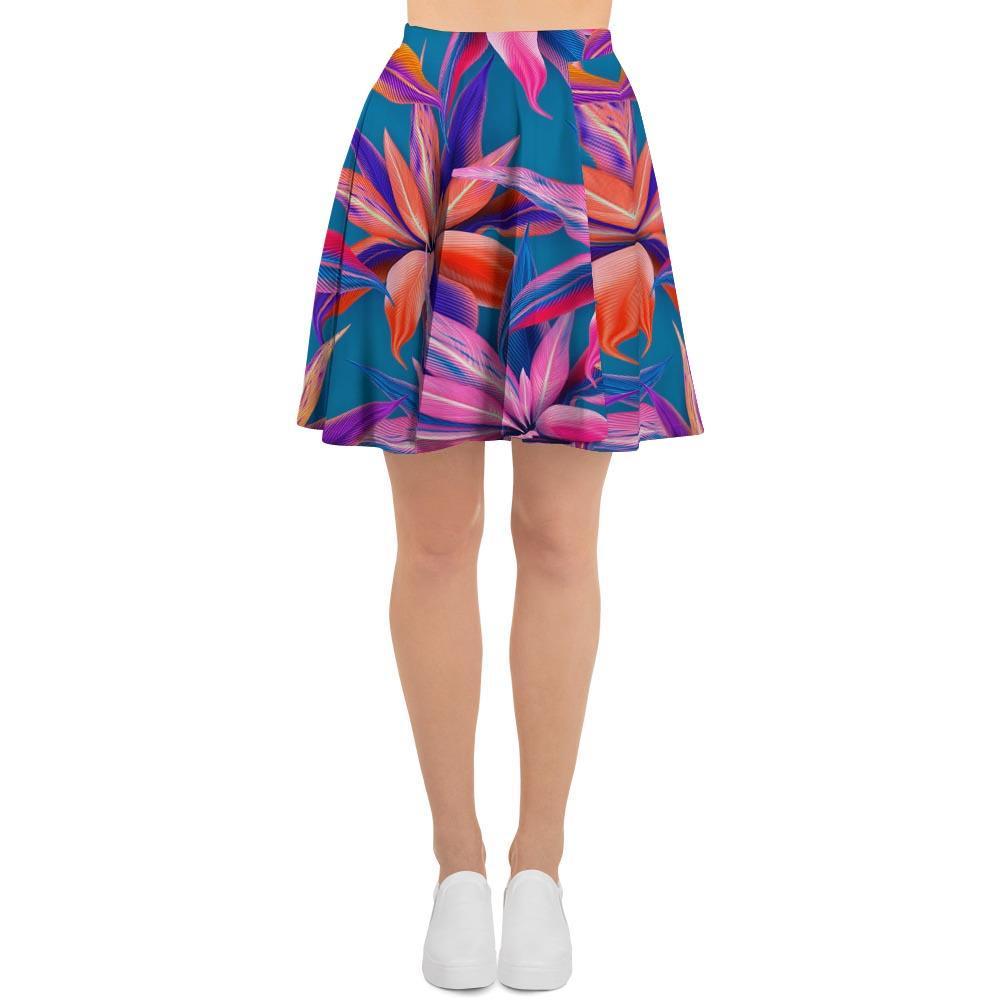 Cordyline Tropical Floral Print Women's Skirt-grizzshop