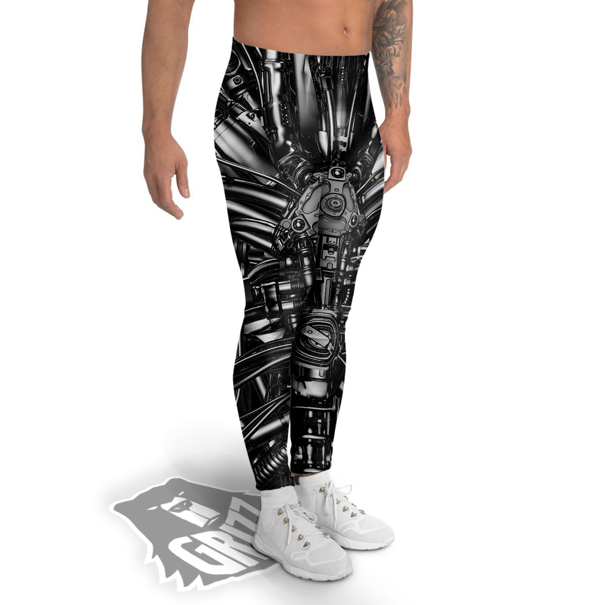 Core Of The Machine Print Men's Leggings-grizzshop