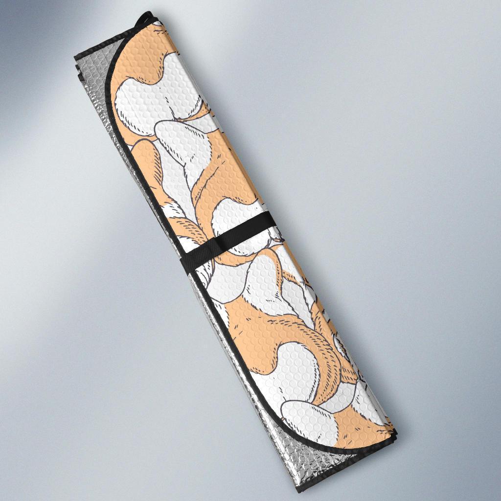 Corgi Butt Pattern Print Car Sun Shade-grizzshop