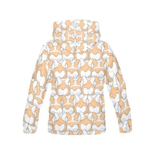 Corgi Butt Pattern Print Men Pullover Hoodie-grizzshop