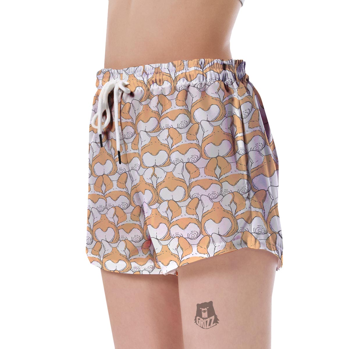 Corgi Butt Pattern Print Women's Shorts-grizzshop