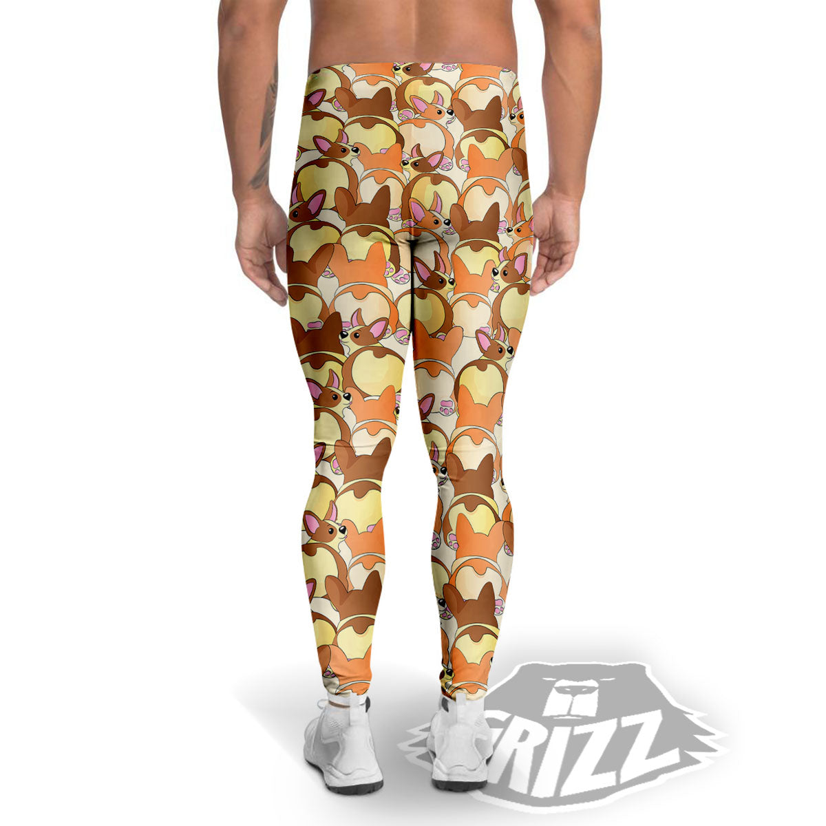 Corgi Butt Print Pattern Men's Leggings-grizzshop