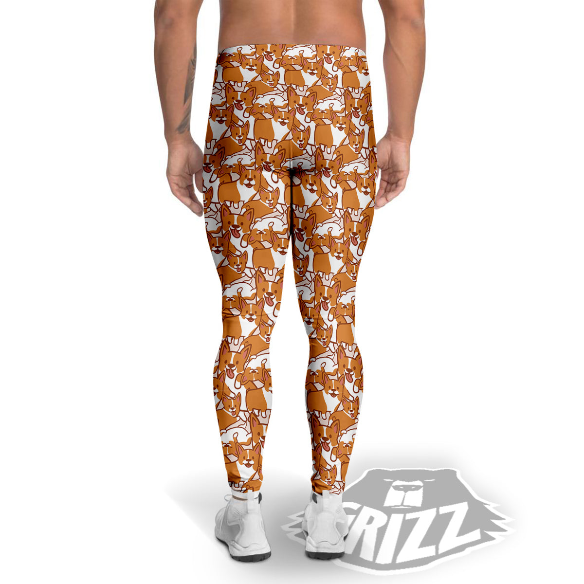 Corgi Cute Print Pattern Men's Leggings-grizzshop
