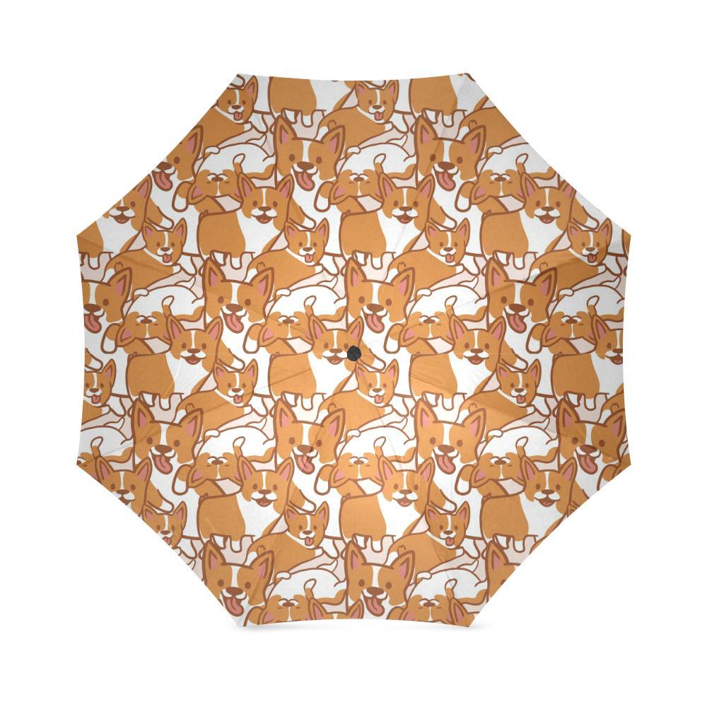 Corgi Multi Pattern Print Foldable Umbrella-grizzshop