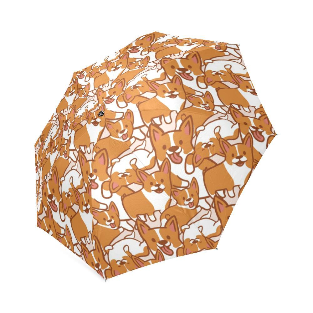 Corgi Multi Pattern Print Foldable Umbrella-grizzshop