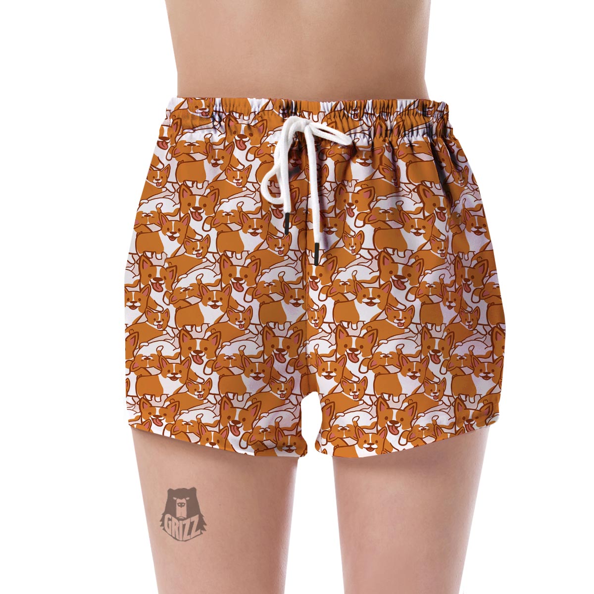 Corgi Multi Pattern Print Women's Shorts-grizzshop