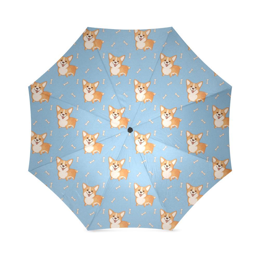 Corgi Pattern Print Foldable Umbrella-grizzshop