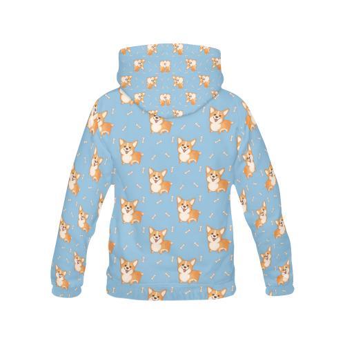 Corgi Pattern Print Men Pullover Hoodie-grizzshop