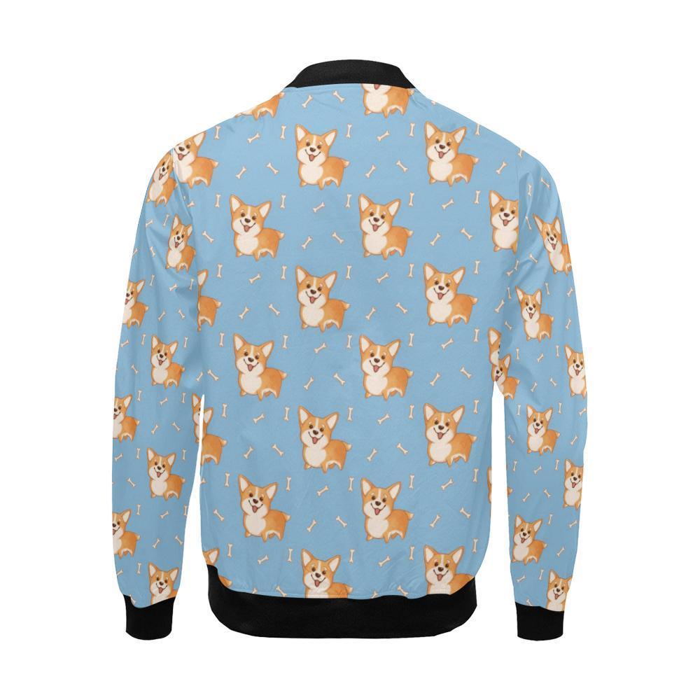 Corgi Pattern Print Men's Bomber Jacket-grizzshop