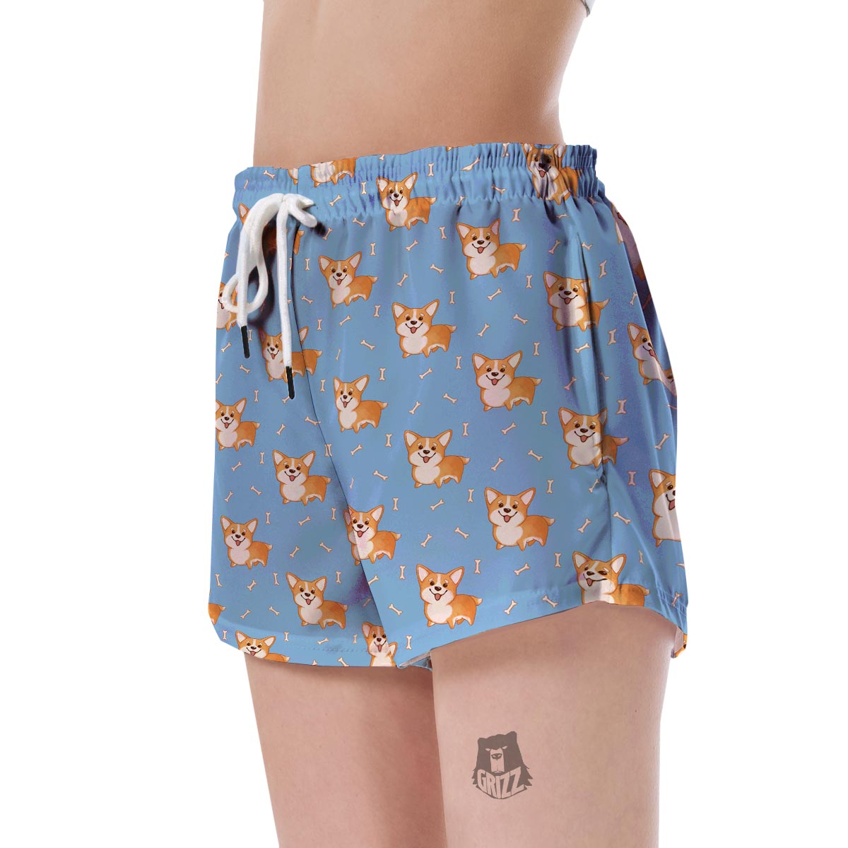 Corgi Pattern Print Women's Shorts-grizzshop