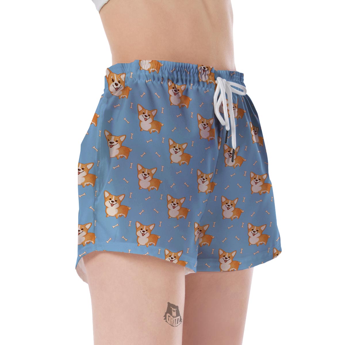 Corgi Pattern Print Women's Shorts-grizzshop