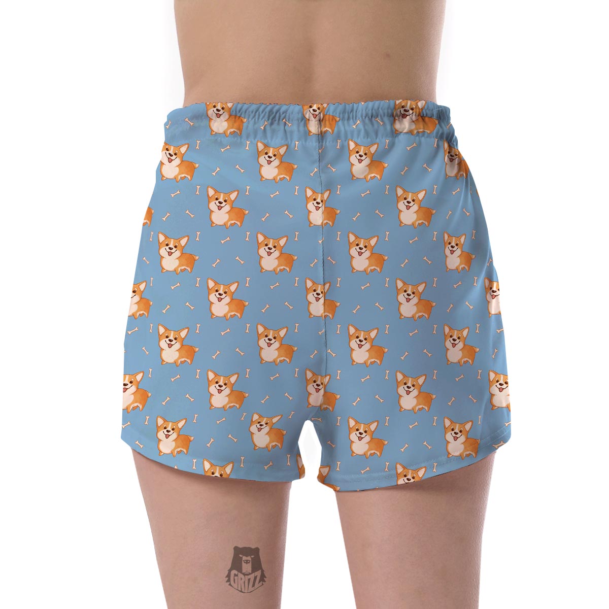 Corgi Pattern Print Women's Shorts-grizzshop