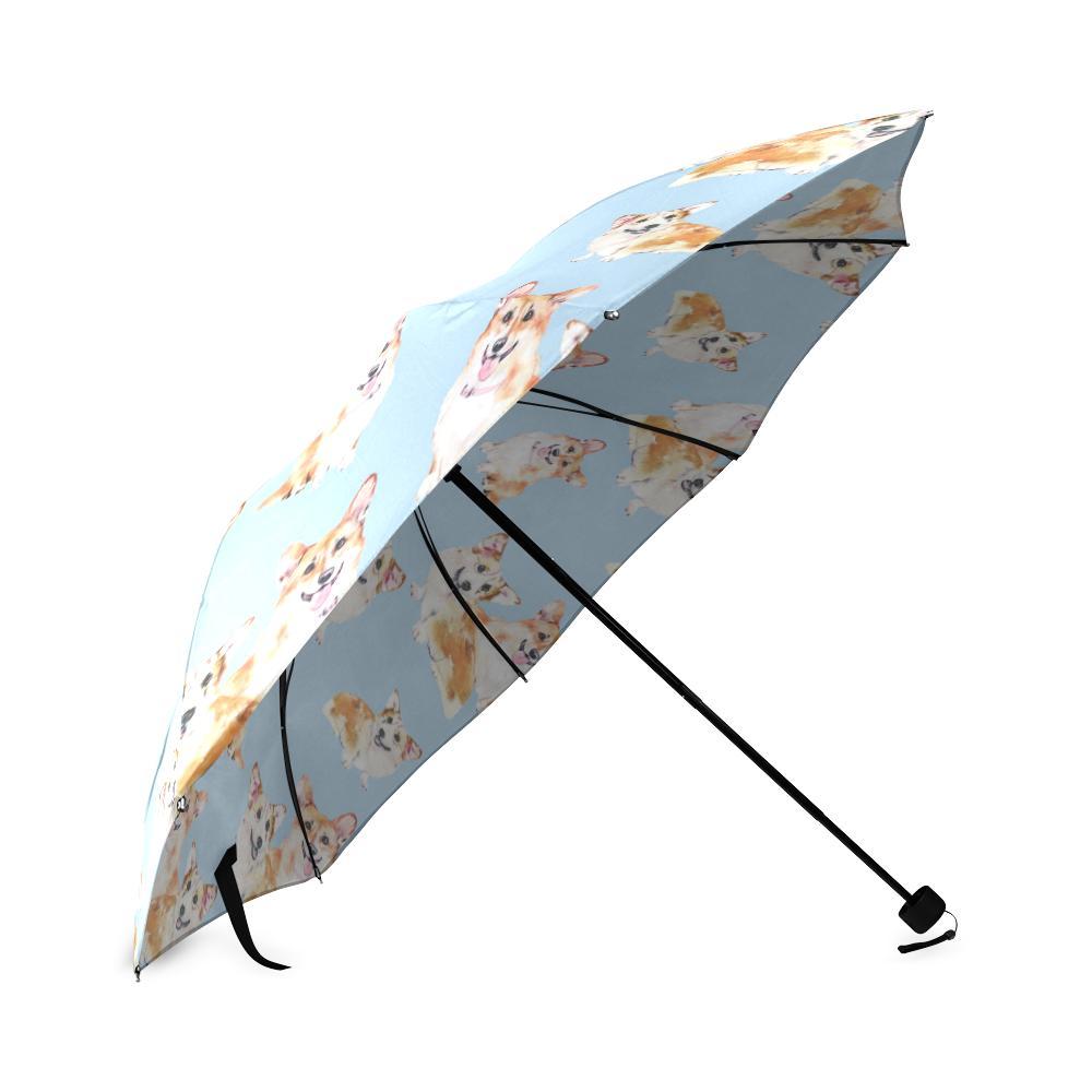 Corgi Portrait Pastel Pattern Print Foldable Umbrella-grizzshop