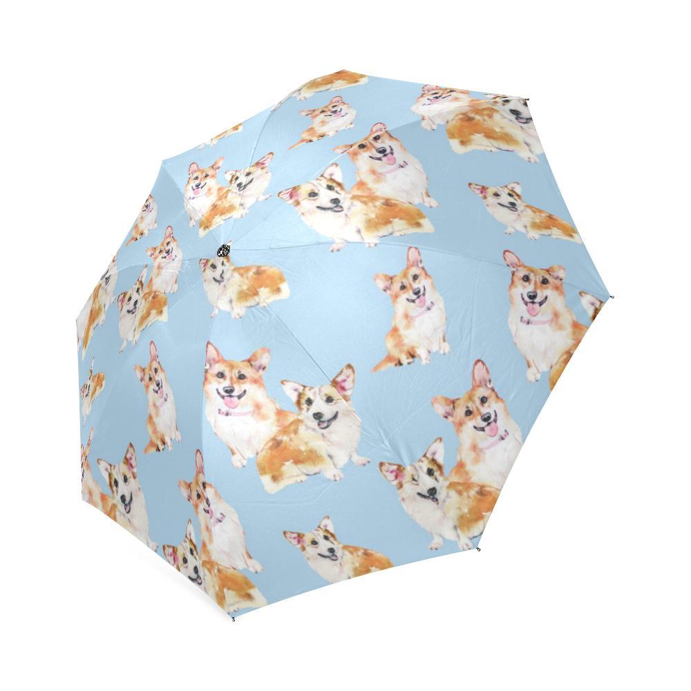 Corgi Portrait Pastel Pattern Print Foldable Umbrella-grizzshop