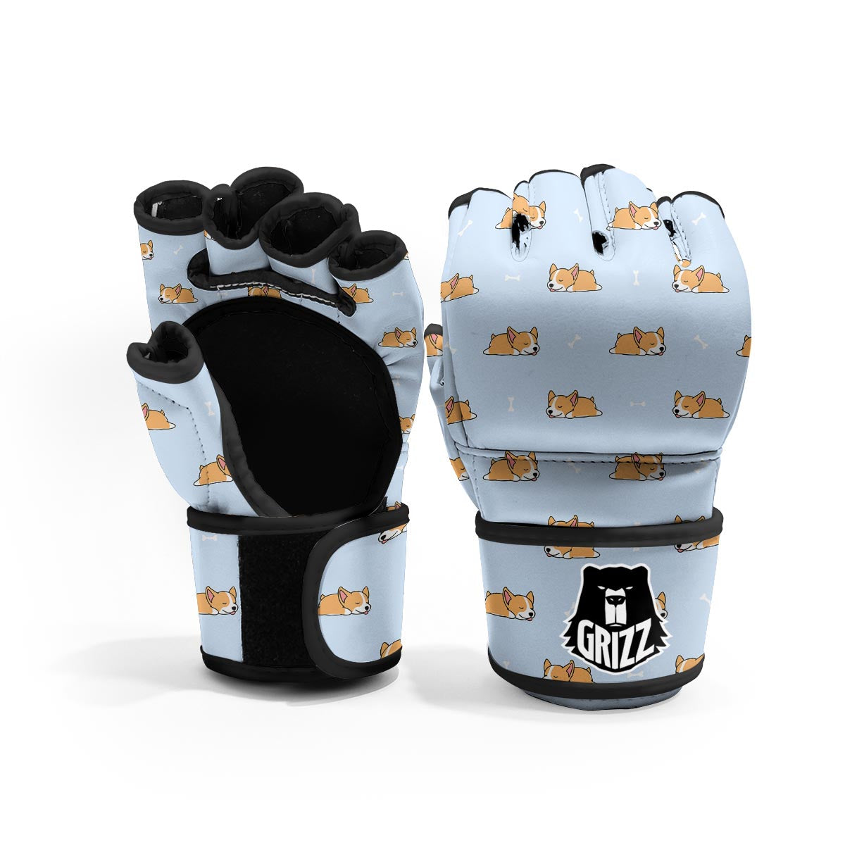 Corgi Sleeping Print Pattern MMA Gloves-grizzshop