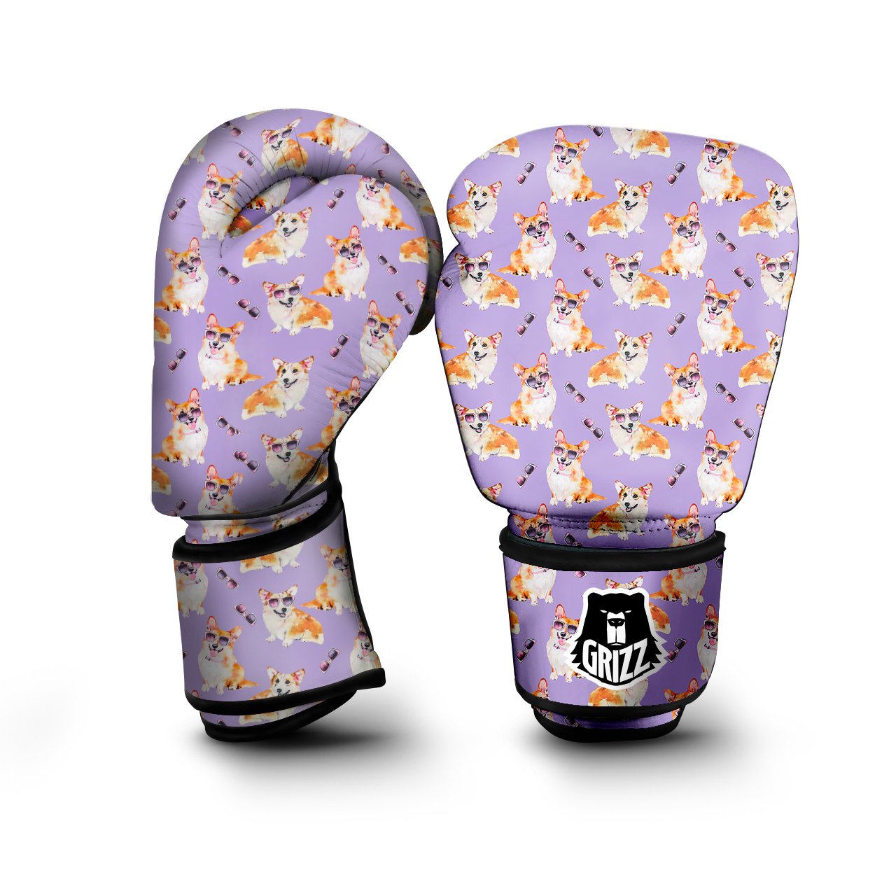 Corgi Watercolor Print Pattern Boxing Gloves-grizzshop